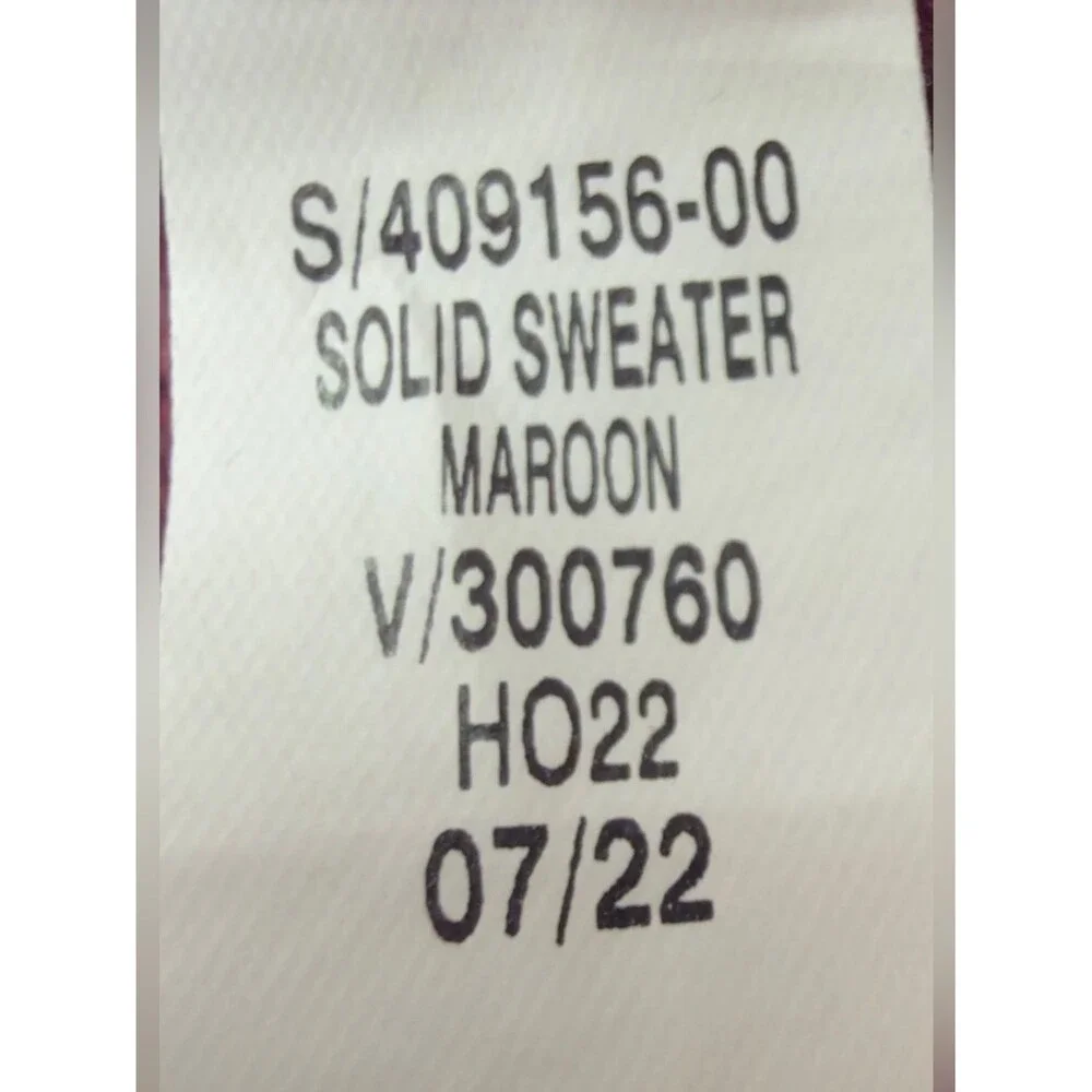 Gap Kids Boys Solid Maroon Heathered Knit Crewneck Long Sleeve Sweater. Large.